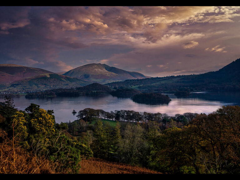 1st Place -  Moody light over Derwent water by Alun Lambert (L)
