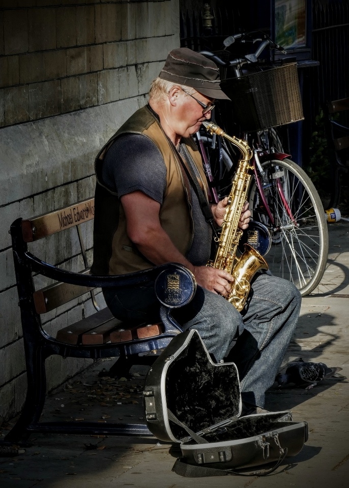 Commended - The Lone Saxophone player by Denise Hawkins