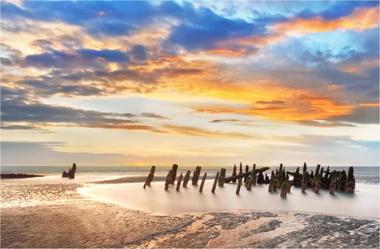 Highly Commended - Shipwreck at Sunset by John Macey